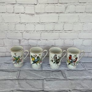 Vintage Royal Crown Japanese multiple birds cups set of 4